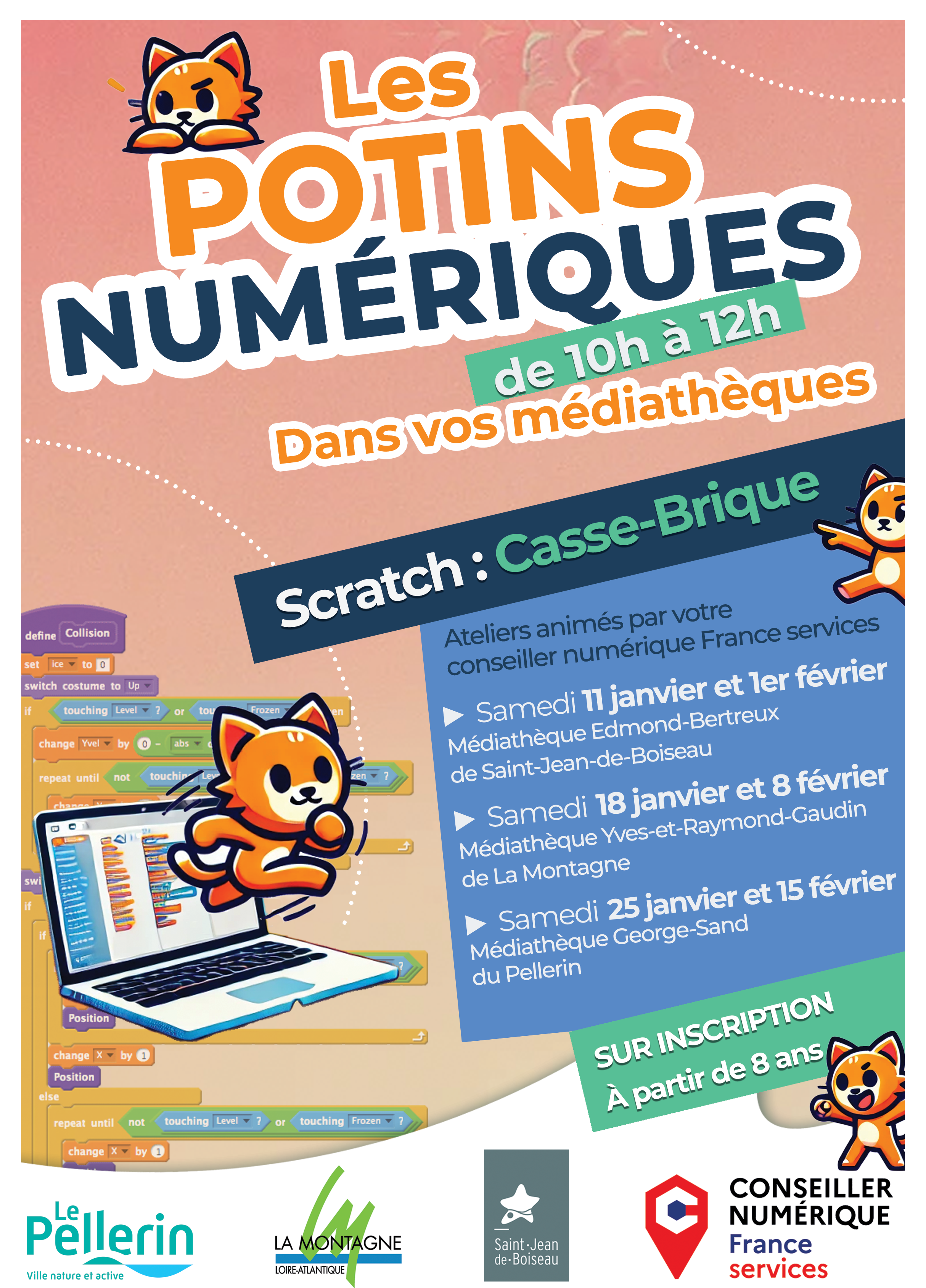 Illustration de Atelier numérique : créez votre propre jeu vidéo "Casse-Brique" avec Scratch !